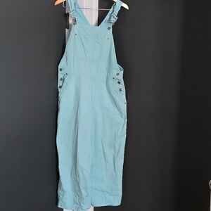 Vintage Liz Claiborne Crazy Horse qua green capri cotton overalls